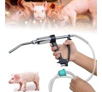 Injecteur de seringue vétérinaire, dispositif de dosage automatique réglable avec tuyau et tête en métal anti-morsure pour une distribution précise des médicaments chez les bovins, les moutons et les