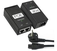 Injecteur PoE Gigabit 24V 1A 24W Alimentation Ethernet avec câble AC Caméras ...