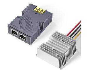 Injecteur PoE Gigabit, Injecteur PoE Intellinet 150 W pour Satellite Dish V2, 10/100/1000Mbps, Injecteur Gigabit Power Over Ethernet Plus avec Convertisseur élévateur 168 W 12-56