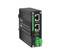 Injecteur PoE passif industriel 24 V, adaptateur PoE 1000 Mbps, entrée 12-24 VDC vers sortie PoE 24 V, prend en charge l'installation sur rail DIN/montage mural
