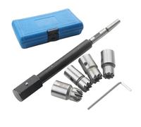 Injector Cleaner Kit, Injector Seat Set, 0.67x0.83in Engine Maintenance Tools, Multifunctional 6 Reamers, Efficient Carbon Removal for Marine, Motorcycle, Lawnmower, Racing
