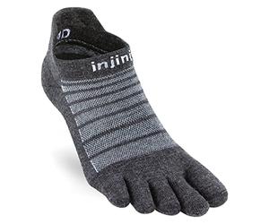 Injinji Unisex Run Lightweight No Show Wool Socks