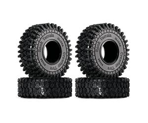 INJORA 1.0 Pneus 64 * 24 mm Caoutchouc Doux Rampant Pneus pour Axial SCX24 AX24 Bronco Gladiator Deadbolt JLU FCX24 FCX18 Enduro24 1/18 1/24 RC Crawler Auto Mobile, T1011(S5)