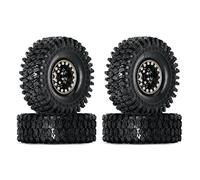 INJORA 1.0 RC Pneus Jantes en Laiton Beadlock 4pcs pour 1/18 1/24 RC Crawler Voiture Axial SCX24 FMS FCX24 FCX18 Gladiator Bronco C10 JLU Deadbolt B17 Upgrade (W1005-T1011)