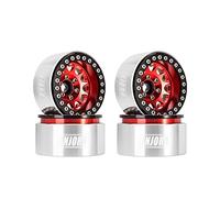 INJORA 1.9 Beadlock Roue Plat Profond Décalage négatif 10.4mm CNC Aluminium Jante pour 1/10 RC Crawler Auto Axial SCX10 90046 AXI03007 TRX4 VS4-10 Gen8 MST CFX,Rouge