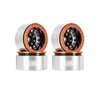 INJORA 1.9 Beadlock Roue Plat Profond Décalage négatif 10.4mm CNC Aluminium Jante pour 1/10 RC Crawler Auto Axial SCX10 90046 AXI03007 TRX4 VS4-10 Gen8 MST CFX,Orange Noir