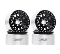 INJORA 4PCS 1,9 Roue Pneus Beadlock RC Jante en Métal pour 1:10 RC Rock Crawler Axial SCX10 pro SCX10 II III TRX4 D90 VS4-10 Redcat Gen 8 7 Pro Enduro(Noir)