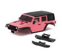 INJORA 6.10in Empattement RC Carrosserie - ABS Hardtop Corps Trousse avec Pare-Chocs Arrière Avant pour TRX4M Upgrade 1/18 RC Crawler Châssis (Rose)