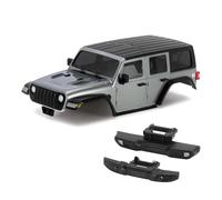 INJORA 6.10in Empattement RC Carrosserie - ABS Hardtop Corps Trousse avec Pare-Chocs Arrière Avant pour TRX4M Upgrade 1/18 RC Crawler Châssis,Gris Argenté