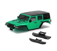 INJORA 6.10in Empattement RC Carrosserie - ABS Hardtop Corps Trousse avec Pare-Chocs Arrière Avant pour TRX4M Upgrade 1/18 RC Crawler Châssis (Vert Métallique)