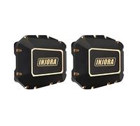 INJORA Couverture Differential Essieux Avant et Arrière Revêtement Noir Laiton Couvercle d’Essieu pour Axial SCX10 Pro SCX10 III AR45 Upgrade 1/10 RC Crawler, 38g