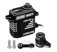 INJORA Ensemble d'économie de servo en Aluminium 25T avec servo INJS11 Remplacement pour Mise à Niveau ARRMA Mojave GROM 1/16 1/12 Losi Nascar