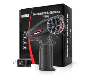 INJORA INT-T6M Télécommande Numérique Micro Emetteur 2,4 GHz avec Récepteur 6CH pour TRX4M SCX24 Voiture RC 1/24 1/18(T6M)