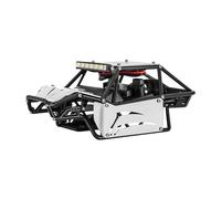 INJORA Nylon Rock Buggy Coque de Carrosserie Panneaux d’Aluminium Kit Châssis pour 1/24 RC Crawler Car Axial SCX24 C10 JLU Bronco Base Camp Upgrade Parts,Argent