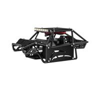 INJORA Nylon Rock Buggy Coque de Carrosserie Panneaux d’Aluminium Kit Châssis pour 1/24 RC Crawler Car Axial SCX24 C10 JLU Bronco Base Camp Upgrade Parts,Noir