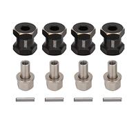 INJORA RC Hex Hub 12mm Roues en Laiton Hex Hub Extension Noir Hex Drive Adaptateur pour 1/10 RC Crawler Axial SCX10 90046 D90(15mm)