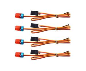 INJORA RC Voiture LED Lumière 4pcs Lampe Frontale Lampe Clignotante RC Accessoire RC pour 1/14 RC Auto Tamiya Tractor RC Excavator Engineering Truck,Rouge