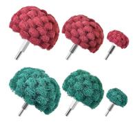 INJOYTEC 6 pièces tampons à récurer Kit de nettoyage abrasif non tissé pour perceuse Ensemble d'accessoires abrasifs non tissés pour perceuse avec tige de 1/4" polir, récurer et nettoyer les surfaces