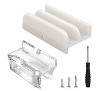 INJOYTEC M6219 - Guide de bas de porte de douche coulissante pour porte de douche coulissante, rails en plastique pour portes de douche en verre compatibles avec rainures de rail en verre de 1,27 cm