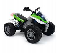 INJUSA Quad Rage 24V Recommandé pour les enfants de +6 ans avec 2 vitesses, suspensions et feux avant et arrière, Couleur : Vert INJUSA Tranche d'âge : +6 ans