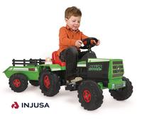 tracteur de véhicule de batterie avec la remorque 6V 140 cm vert