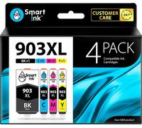 Ink Cartridge Compatible with HP 903 XL 903XL 4 Pack Black XL and Cyan Magenta Yellow with Advanced Chip System for Officejet 6950 All-in-One Officejet Pro 6960 6970 All-in-One