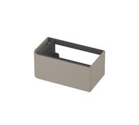 INK Concept R Meuble sous-lavabo - 80x45x35cm - 1 tiroir - poignées rapportées - angle arrondi gauche - MDF laqué - coton crème mat 1255014