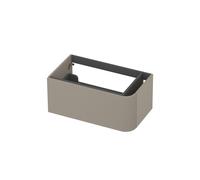 INK Concept R Meuble sous-lavabo - 80x45x35cm - 1 tiroir - poignées rapportées - fraisé - angle arrondi à droite - MDF laqué - crème cotton mat 1255084
