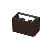 INK Concept R Meuble sous-lavabo - 80x45x52cm - 2 tiroirs - poignées en applique - angle arrondi à droite - MDF - dark veneer 1255623