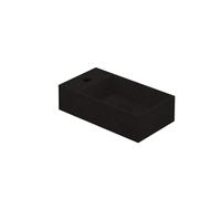 Ink contra lave-mains en polystone carrée avec trou pour robinet ls 40x22x10cm quartz noir 3403062