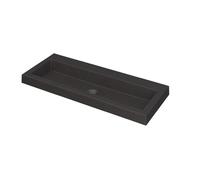 INK Dock lavabo - 100x40x6cm - 1 bassin - 0 trous de robinet - Quartz noir 3415220