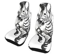 Ink Draw Zebra Lot de 2 Housses de siège de Voiture pour sièges Avant, Protection Automobile, Tapis de Voiture Universel, Housse de Coussin pour la Plupart des Voitures, SUV, camions