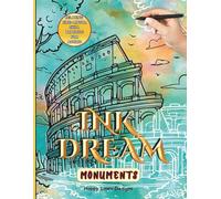 INK DREAM-MONUMENTS: Trace 35 Landmarks | Relaxing Ink Tracing Book with White Line Designs & Watercolor Backgrounds for Adults and Teens