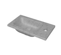 Ink enter lave-mains en pierre naturelle avec trou pour robinet universel 40x22x1,5cm marbre blanc mat 3404365