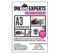 Ink Experts Lot de 100 feuilles de papier de sublimation à haut dégagement 100 g/m² Platinum A3
