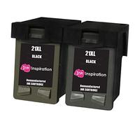 Ink Inspiration Noir 2 Cartouches d'encre Remanufacturées pour HP 21 21XL Deskjet F2120 F2180 F2280 F335 F375 F380 F390 F4180 F4190 3940 D1460 D2360 D2460 Officejet 4315 4355 PSC 1410 1415