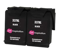 Ink Inspiration Noir 2 Cartouches d'encre Remanufacturées pour HP 337 Photosmart 2500 2570 2573 2575 C4140 C4150 C4180 C4190 D5160 8049 Officejet 6300 6310 6315 Deskjet D4160 5940