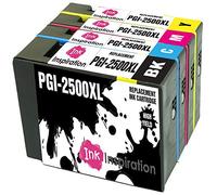 Ink Inspiration® Remplacement pour Canon PGI-2500 PGI-2500XL Cartouches d'encre 4 Pack, Utiliser avec Canon MAXIFY MB5350 iB4050 MB5050 MB5150 MB5450 iB4150 MB5455 MB5155, Noir/Cyan/Magenta/Jaune