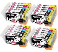 Ink Inspiration® Remplacement pour Canon PGI-520 CLI-521 Cartouches d'encre 20 Pack, Utiliser avec Canon MP560 MP640 MP630 MP620 iP4600 iP4700 iP3600 MP540 MP990 MP980 MP550 MX870 MX860