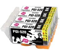 Ink Inspiration® Remplacement pour Canon PGI-520 PGI-520BK Noir Cartouches d'encre 4 Pack, Utiliser avec Canon MP560 MP640 MP630 MP620 iP4600 iP4700 iP3600 MP540 MP990 MP980 MP550 MX870 MX860
