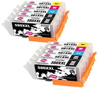 Ink Inspiration® Remplacement pour Canon PGI-580XXL CLI-581XXL Cartouches d'encre 10 Pack, Utiliser avec Canon TR7550 TS6151 TS6251 TS6350 TS6351 TS705 TS8152 TS8251 TS8252 TS9550 TS9551 TS9551C