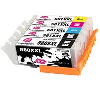 Ink Inspiration® Remplacement pour Canon PGI-580XXL CLI-581XXL Cartouches d'encre 5 Pack, Utiliser avec Canon TR7550 TS6151 TS6251 TS6350 TS6351 TS705 TS8152 TS8251 TS8252 TS9550 TS9551 TS9551C