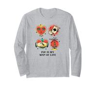 Ink is My Map of Life (Graphique de déclaration de Tatouage) Manche Longue