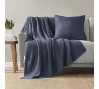 INK+IVY Bree Couverture d'été en tricot de qualité supérieure à texture douce et confortable, légère et respirante, style de vie cottage tendance pour canapé, lit, décoration de salon, 127 x 152,4 cm,