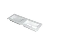 Ink kraft lavabo 140x1x45cm 2 trous pour robinetterie lavabos polystone blanc brillant 3417360