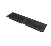 Ink kraft lavabo 180x1x45cm 2 trous pour robinetterie quartz noir 3417398