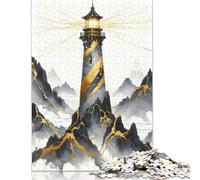Ink Lighthouse Puzzles 1000 Pieces Cadeau Unique Jeu Éducatif Défi Jouet À De Qualité Supérieure Peinture Art pour Adultes Enfants 1000pcs (75x50cm)