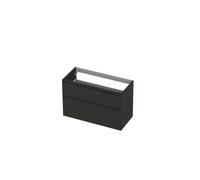 Ink meuble 2 tiroirs sans poignée laqué 45gr a symétrique 100x65x45cm mat anthracite 1240841