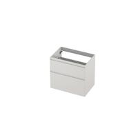 Ink meuble 2 tiroirs sans poignée laqué 45gr a symétrique 70x65x45cm blanc brillant 1240812