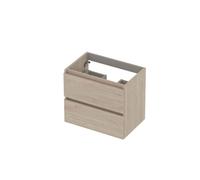 INK meuble de lavabo 60x40x52cm 2 tiroirs sans poignées tournebroche en bois mfc ivoire chêne 1257002